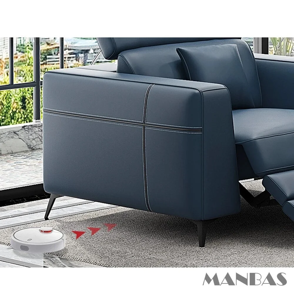 Linlamlim Relaxing Italian Genuine Leather Recliner Sofa Set with Electric Recliner Chairs Living Room Couch Sectional Sofa Sets