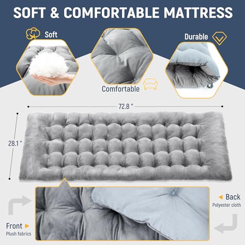 ropoda Camping Cot, Adjustable 4-Position Folding Cot with Cozy Mattress, Lawn Chair Camping Cots for Adults with Breathable Fabric Steel Frame, Lounge Chair for Camping, Spare Bed, Patio