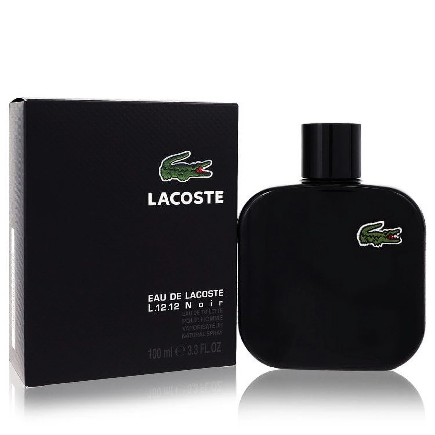 Lacoste Eau De Lacoste L.12.12 Noir by Lacoste Eau De Toilette Spray 3.4 oz for Men - Brand New