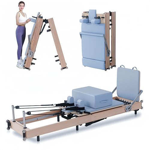 Professional Aluminum Pilates Reformer Machine, Heavy-Duty 600lb with German Steel Springs, Studio-Grade Equipment for Home & Commercial, Supports Users 4' to 6'4