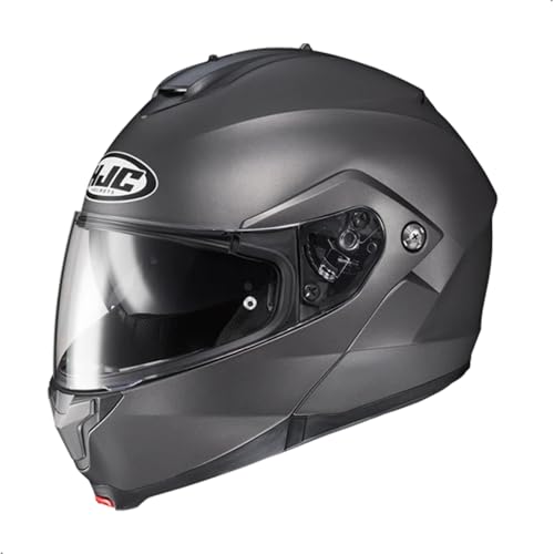 HJC C91 Solid Modular Motorcycle Helmet with HJ-17 Pinlock Shield, DOT Approved(Semi Flat Black, Medium)