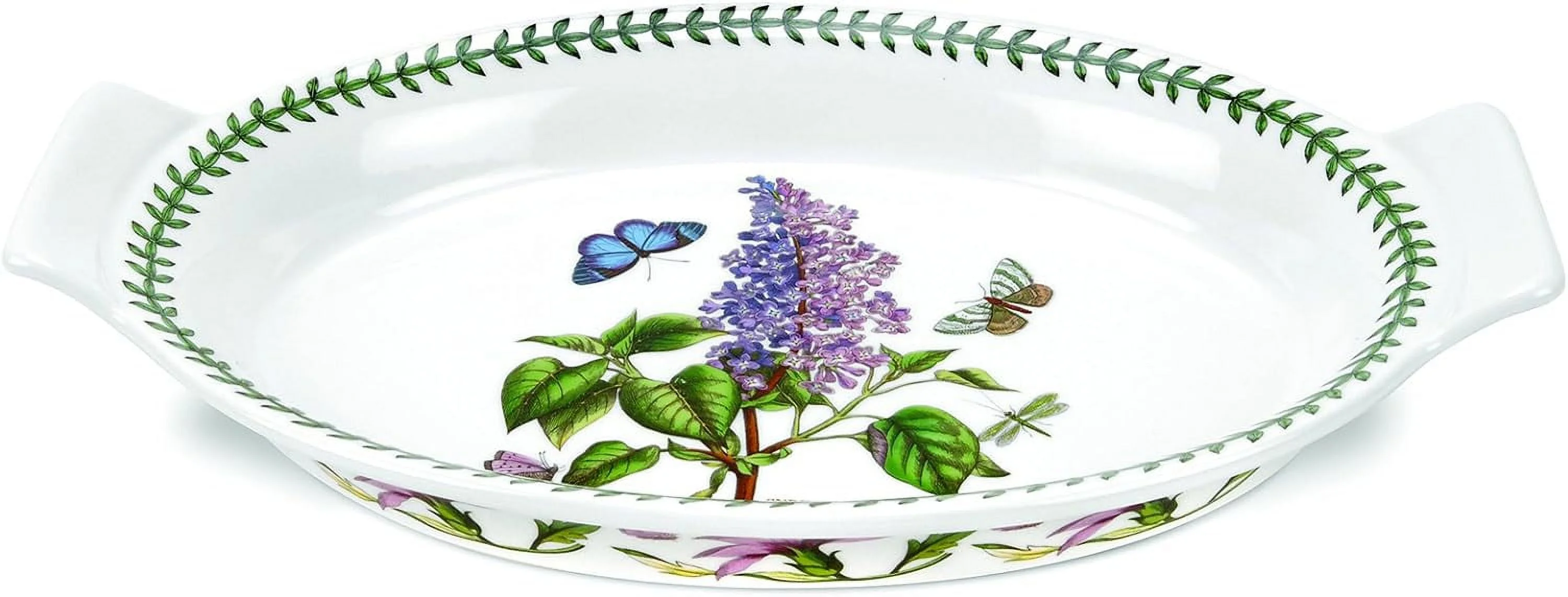 Botanic Garden Oval Gratin Dish Large | 12.5 Inch Baking Dish For Roasting, Gartin And Baking | Made Of Fine Porcelain | Oven, Microwave And Dishwasher Safe