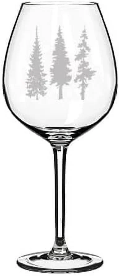 Wine Glass Goblet Pine Trees Hiking Mountains Camping Outdoors (20 Oz Jumbo)