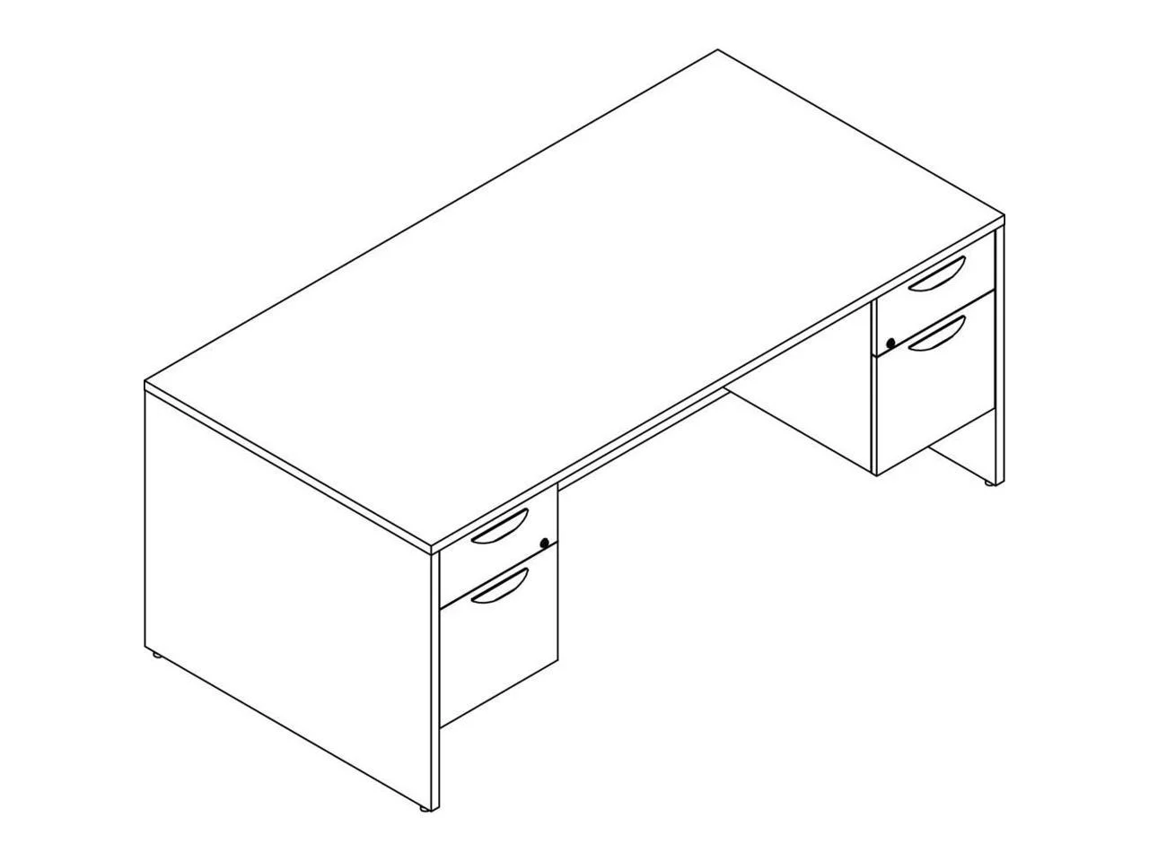 Lorell LLRPD3672DPGE Prominence 2.0 Gray Elm Laminate Desk Unit