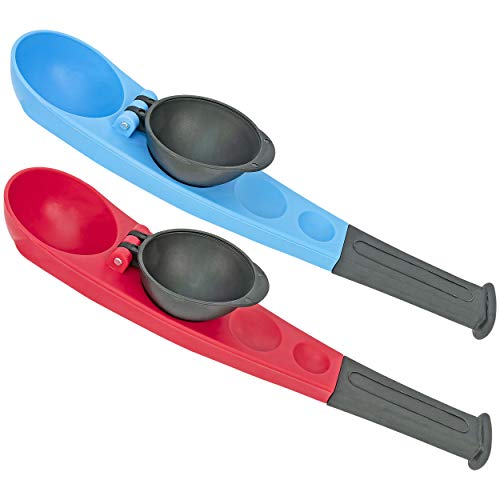 Ultimate Winter Play Snowball Thrower Set, Durable Plastic, Red & Blue, Ergonomic Handle, Lightweight, Perfect for Kids & Adults, 2-Pack