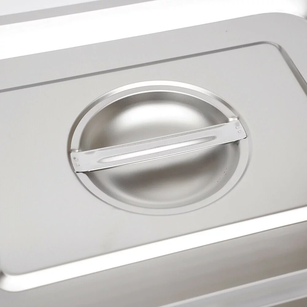 CNCEST Commercial Electric Bain Marie Commercial Food Warmer Buffet Steam Table Steamer Countertop