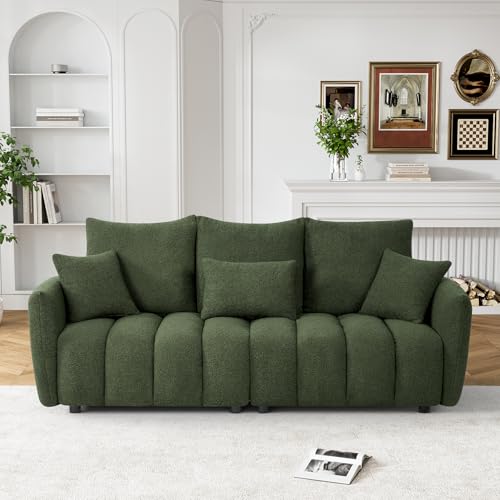 Teddy Cloud Sofa Couch, Modern Deep Seat Boucle Sofa, 80.2