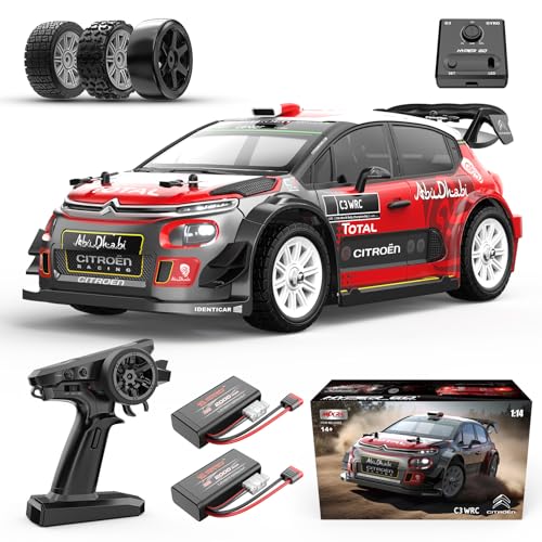 Hyper GO 14303 1/14 Citroen C3 Fast RC Cars for Adults, Max 40mph Brushless RC Drift Car with Gyro, 4WD RTR High Speed RC Rally Car, 2 of 2000 mAh Drifting RC Remote Control Car for Adult