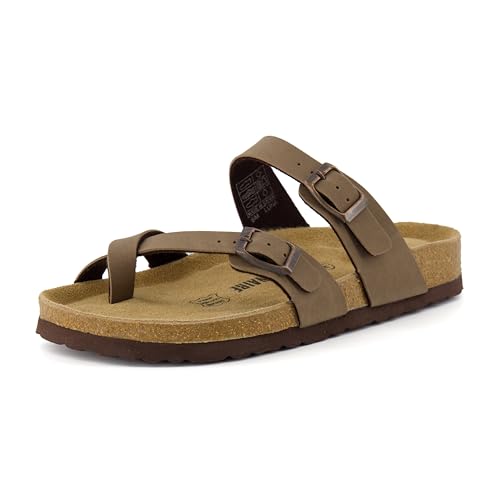 CUSHIONAIRE Women's Luna Cork Footbed Sandal With +Comfort