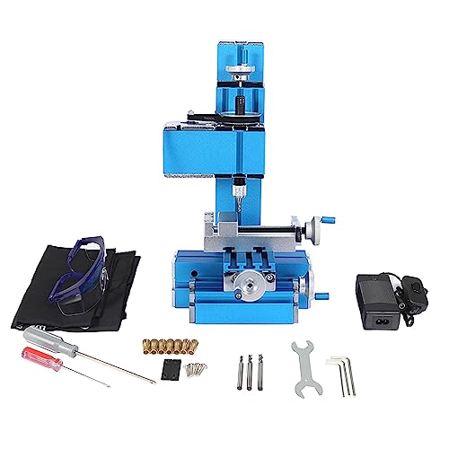 Universal Mini Metal Lathe Machine Motorized Metalworking DIY Tool Benchtop Woodworking for Hobby Science Education Modelmaking W10003M AC100V~240V (24W Lathe)