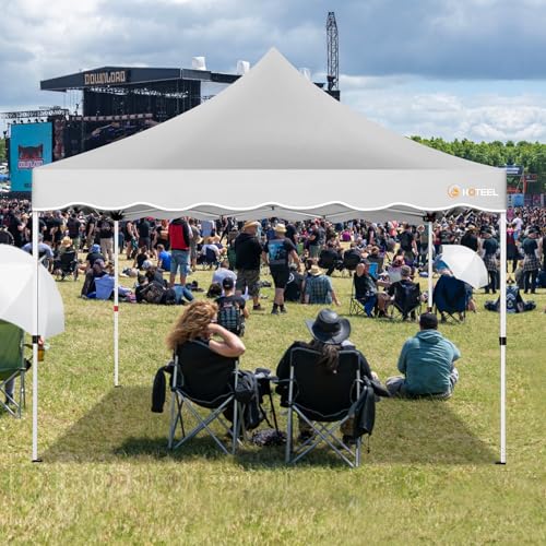 HOTEEL 10x20 Pop Up Canopy Tents for Parties, Outdoor Tent with 6 Sidewalls & Wheeled Bag & 4 Sandbags, Easy Setup for Wedding, Patio Events, Commercial, Party -Waterproof and UV50+ Protection, White