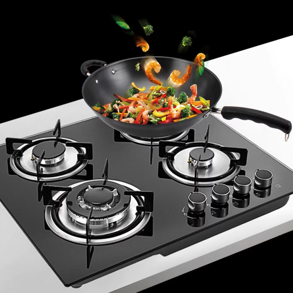 Miumaeov 4 Burner Gas Cooktops Built-In Cook Stove Kitchen LPG/NG Gas Hob with Adapter Electronic Ignition 23