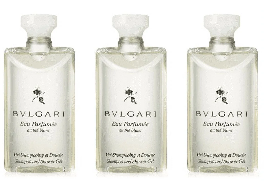 Bvlgari Au The Blanc (White Tea) Shampoo & Shower Gel 2.5 oz each - Set of 3