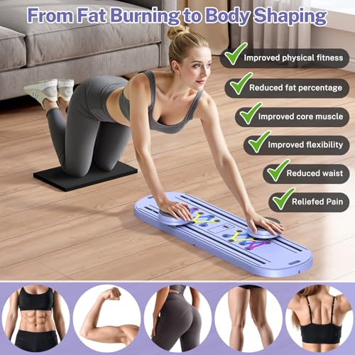 Pilates Board, Foldable Pilates Reformer Equipment with Timer, 7-in-1 Multi-Purpose Portable Pilates Reformer Machine Home Pilates Kit for Home Workout, Fitness, Exercise, Abs, Core Equipment