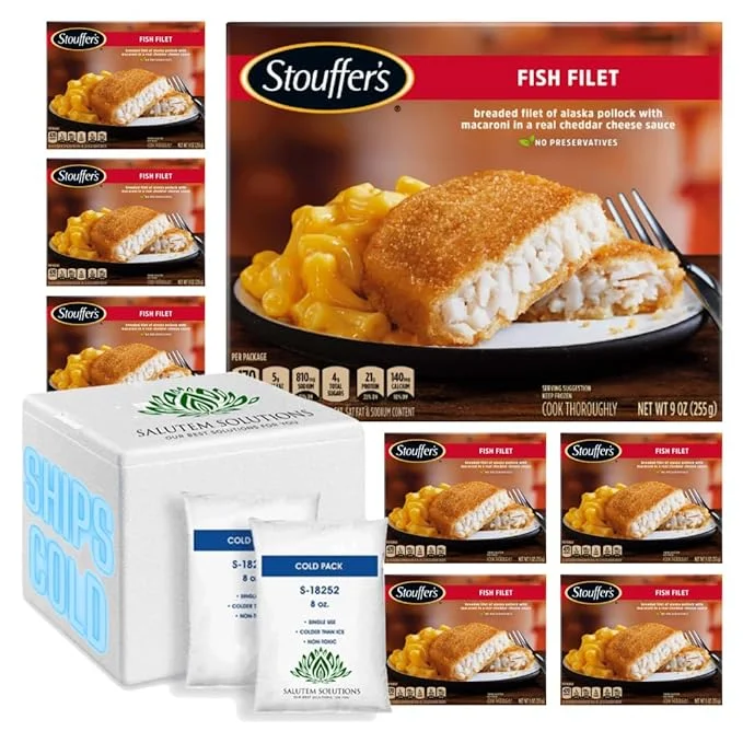 Stouffer's Fish Filet,with ice cold pack 9 oz - Pack of 8