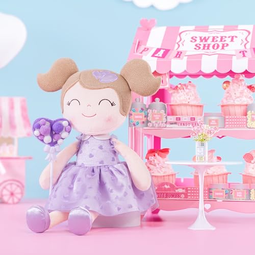 Gloveleya Baby Girl Gift First Baby Doll Plush Doll Print Sunflowers