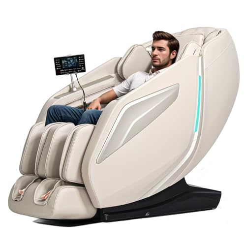 4D Massage Chair Full Body Zero Gravity Recliner - 55“ SL-Track,15 Auto Modes,11 Massage Technique,40 Airbags Massage,with Yoga Stretch,APP Control,Shiatsu Foot Massage(Coffee)