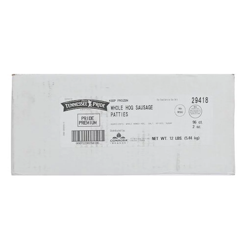 Odoms Tennessee Pride Premium Fresh Sliced Mild Sausage Patty, 12 Pound