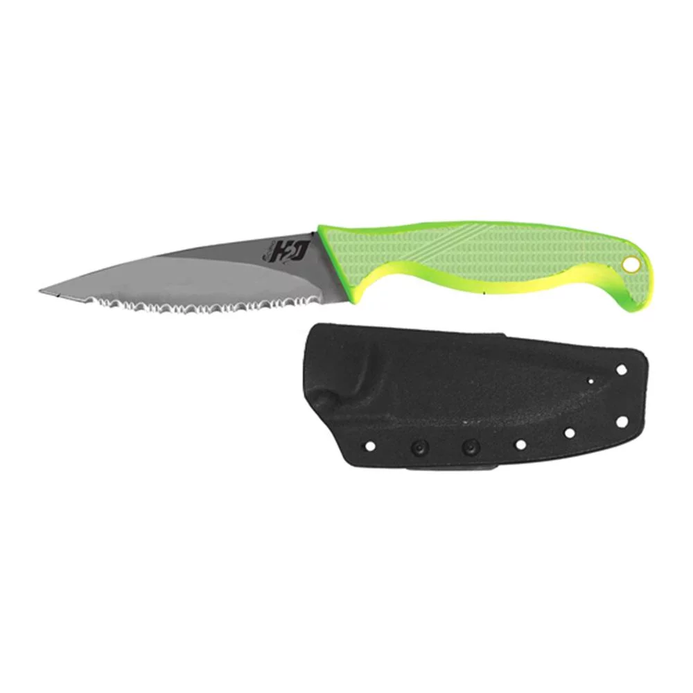 Scipio Fish Knife SHDA03 - Tactical Serrated Blade Tacklebox Steel Fishing Boning Knife - Green
