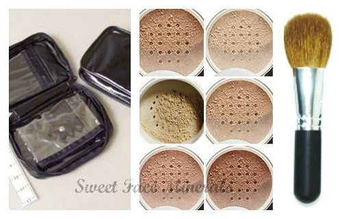 XXL KIT w/BRUSH & CASE (BEIGE) Mineral Makeup Set Bare Matte Powder Foundation