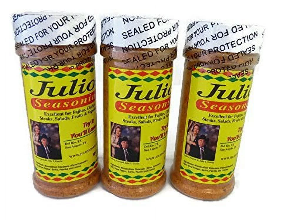 Julio's Seasoning, 8 Oz. Three 8 ounce container bundle. Great south Texas taste.