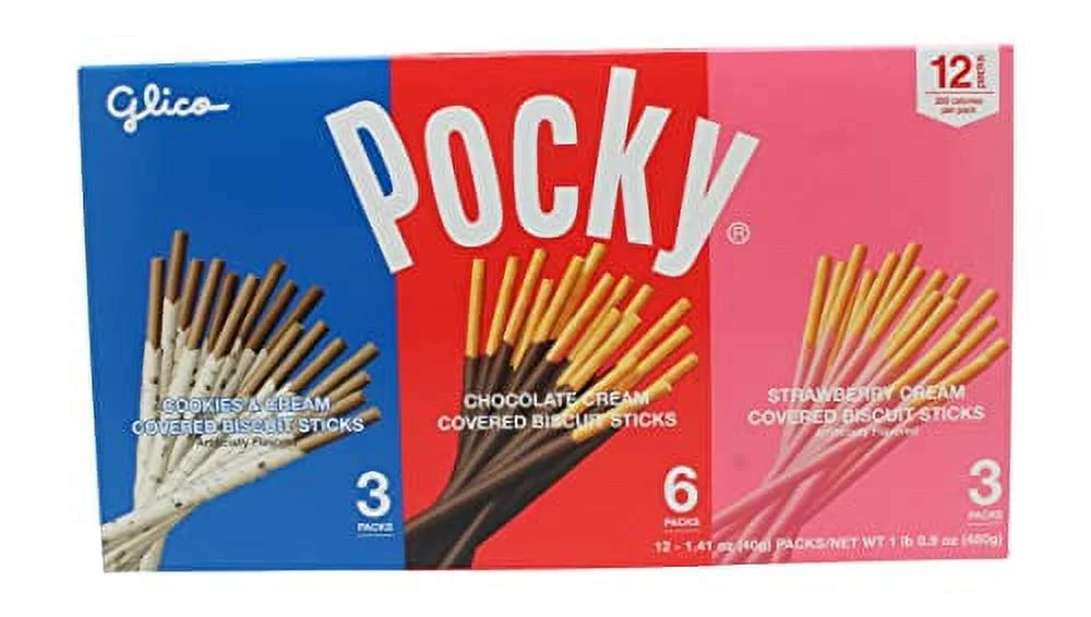 Pocky Chocolate Biscuit Sticks 3 Variety Pack (12 Count, 1.06 LBS)