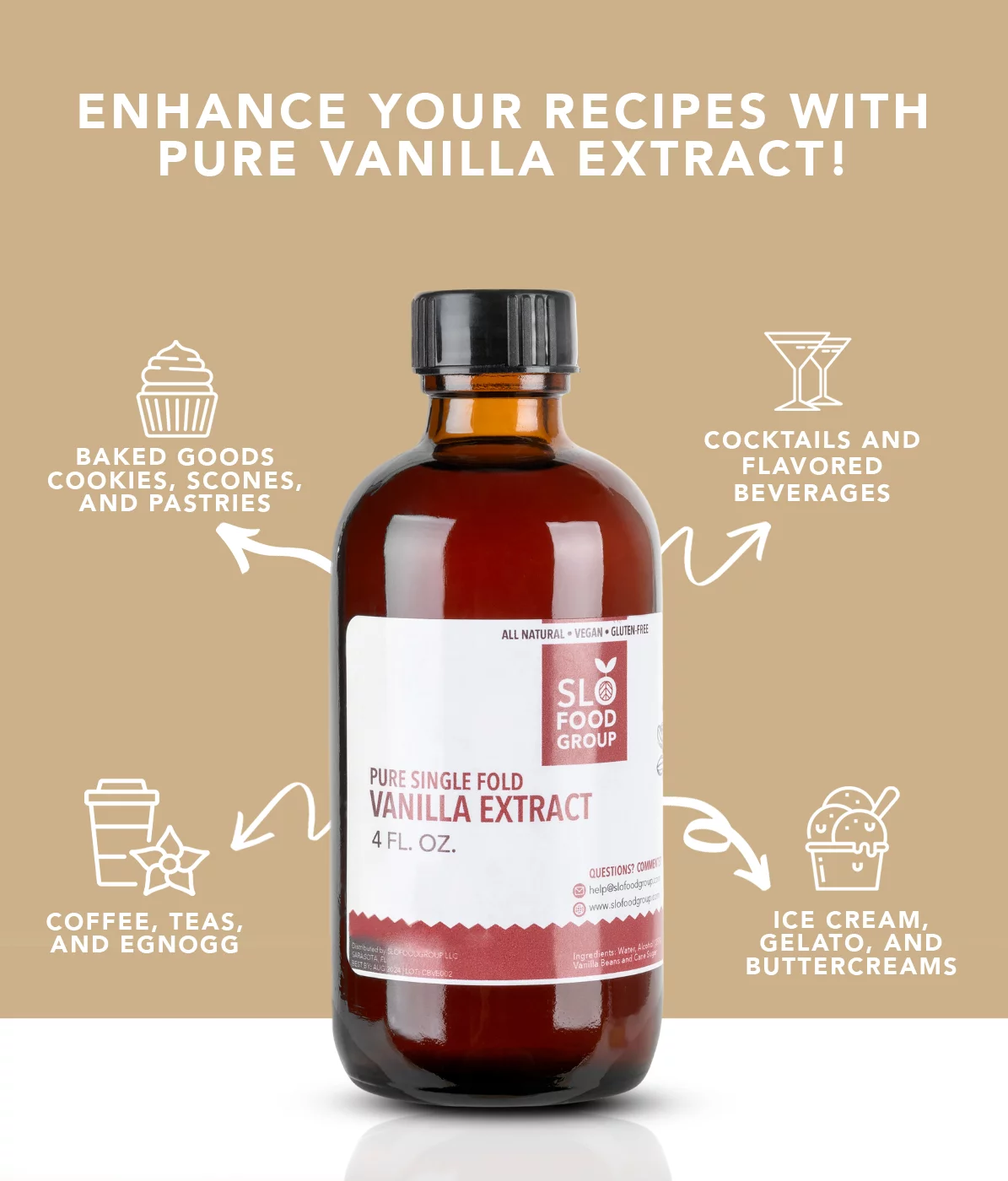 Slofoodgroup Pure Vanilla Extract - 8 fl. oz.