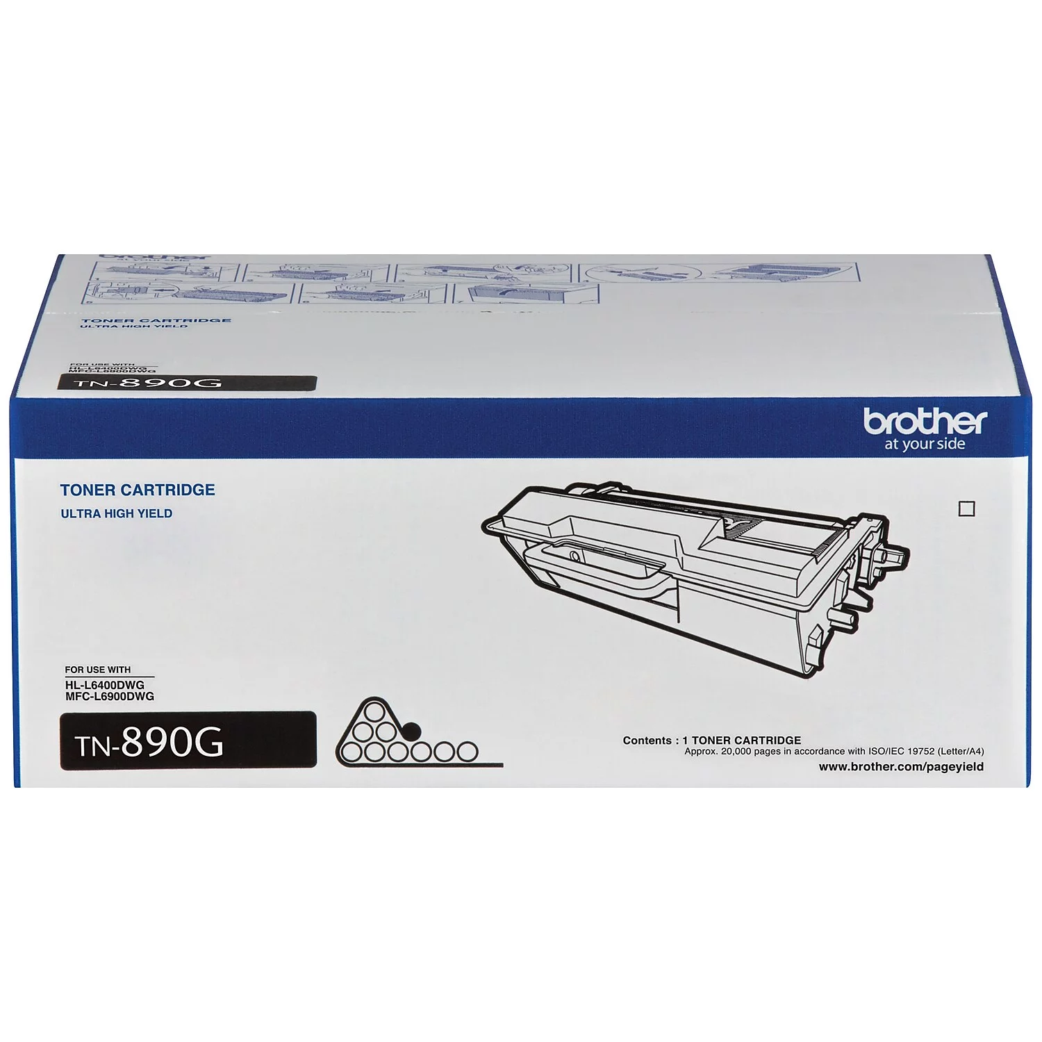 Brother TN890G Ultra High-Yield Toner 20 000 Page-Yield Black TAA Compliant