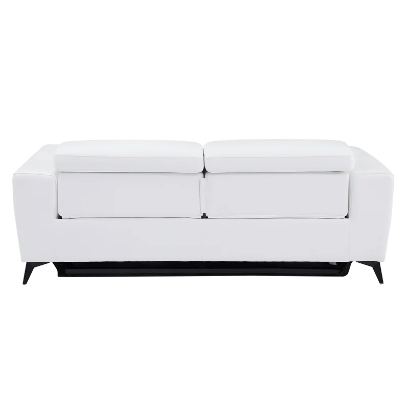 Titan Furnishings Italian Leather Sofa with Power Recliner in White