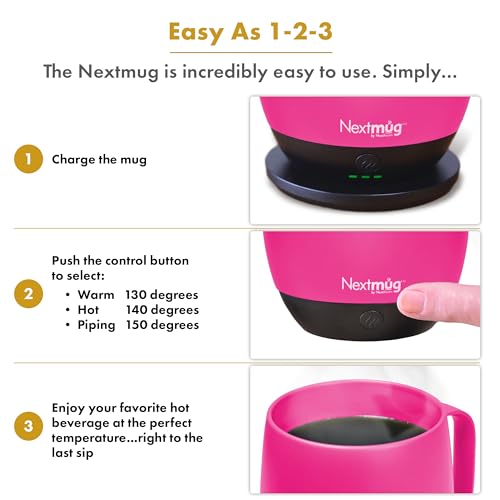 Nextmug - Temperature-Controlled, Self-Heating Coffee Mug (Black - 14 oz.)