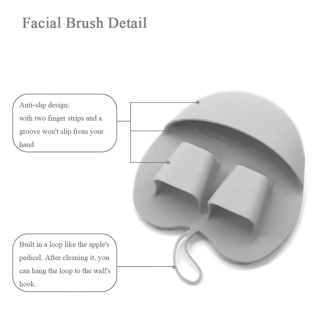Food-grade Silicone Face Brush Manual Facial Cleansing Scrubber Pad, with Soft Body Brush Gentle Exfoliating Shower Glove