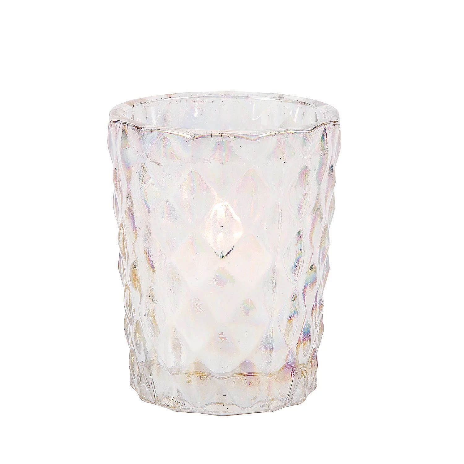 Iridescent Diamond Texture Candle Hldr - Home Decor - 6 Pieces
