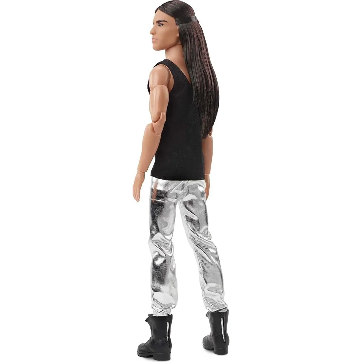 Barbie Looks Collectible Ken Doll with Long Brown Hair & Metallic Silvery Pants
