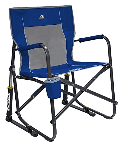 GCI Outdoor Freestyle Rocker Folding Camp Chairs, Rocking Chair and XL Rocking Chair with Side Table
