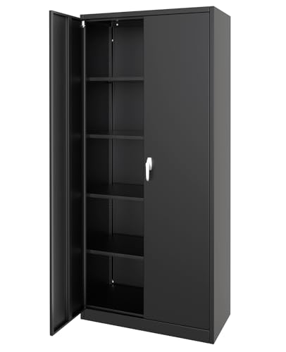 GarveeHome Metal Storage Cabinet with Lock,Steel Tool Cabinet with 4 Adjustable Shelves and 4 Adjustable Feet,Storage Organization for Home,Garage,Office,Shop 71