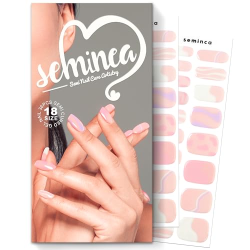 Semi Cured Gel Nail Strips-Easy Apply Christmas Gel Nail Stickers Holiday Semi Cured Manicure Strips with Sparkling Xmas Designs (Classic Yule)