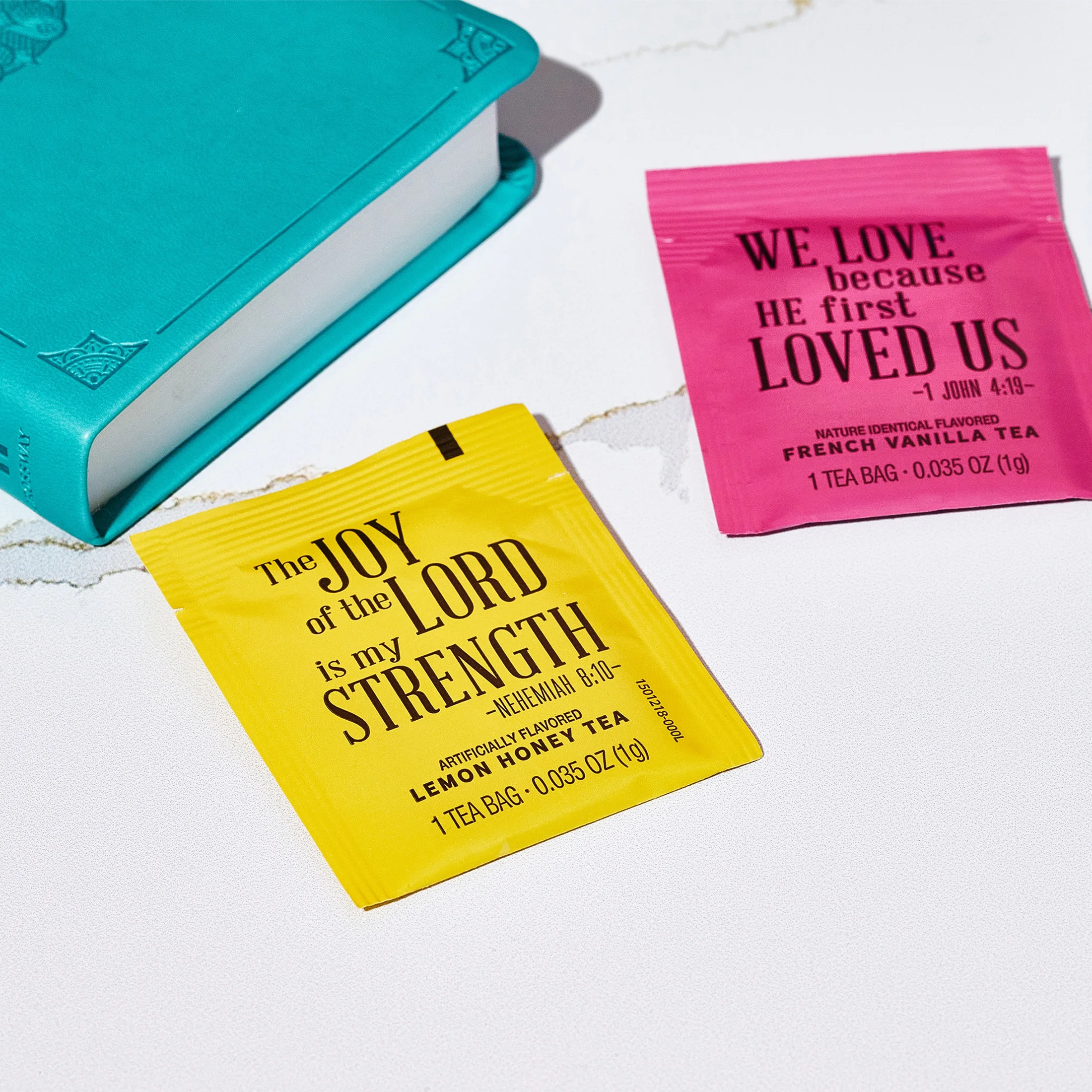 Thoughtfully Gourmet, Tea Affirmations Christian Prayer Gift Set, Set of 90