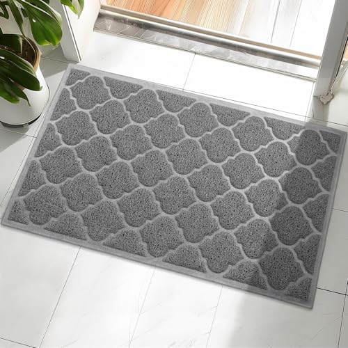 Cosyearn Door Mat, Front Door Mat, 46x35, Welcome Mats for Entryway,Garage,High Traffic Areas, Jumbo Size, Doormat Entrance, Waterproof Mat, Easy Clean, Outdoor Indoor Floor Mat,Non Slip (Grey)