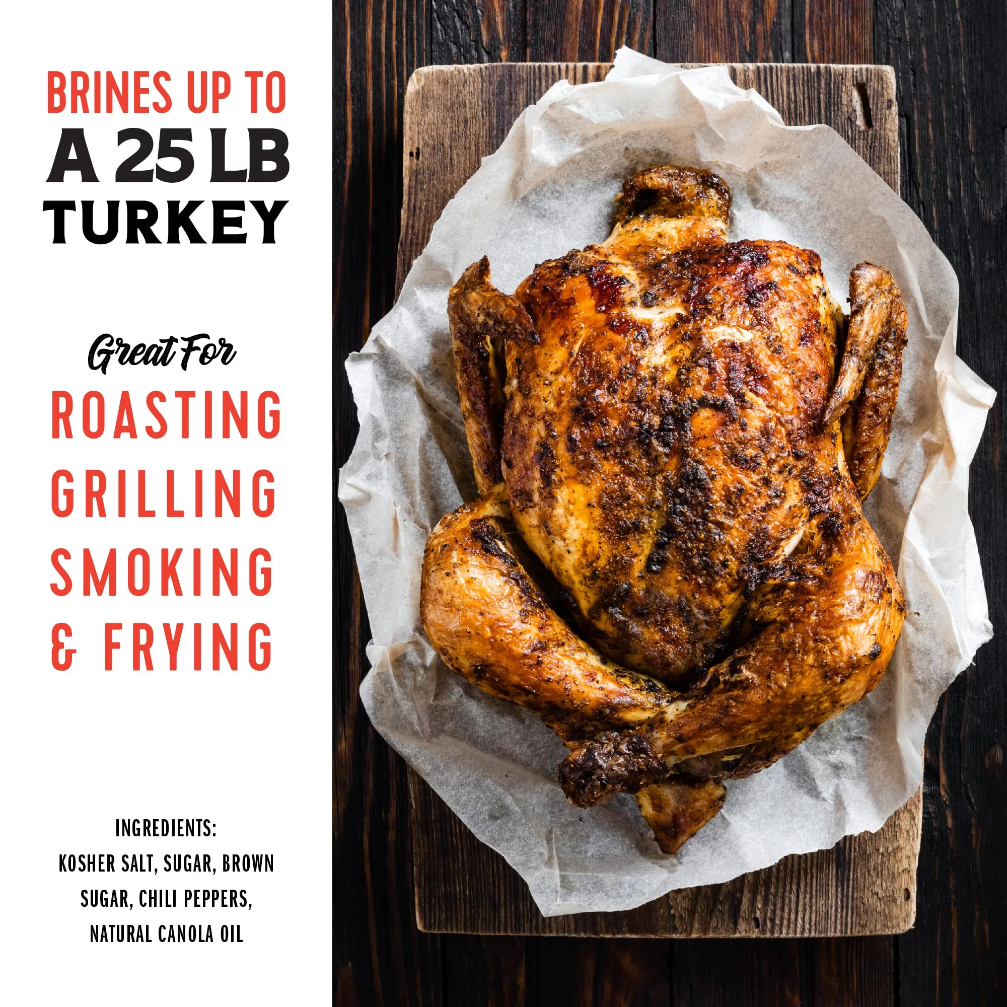 Fire & Flavor Sweet Heat Turkey Perfect Brine - Turkey Brine Kit with Bag for Roasting, Grilling, Smoking, and Frying - Brining Seasonings for Cooking and Turkey Brine Bag - Turkey Brine and Rub Kit