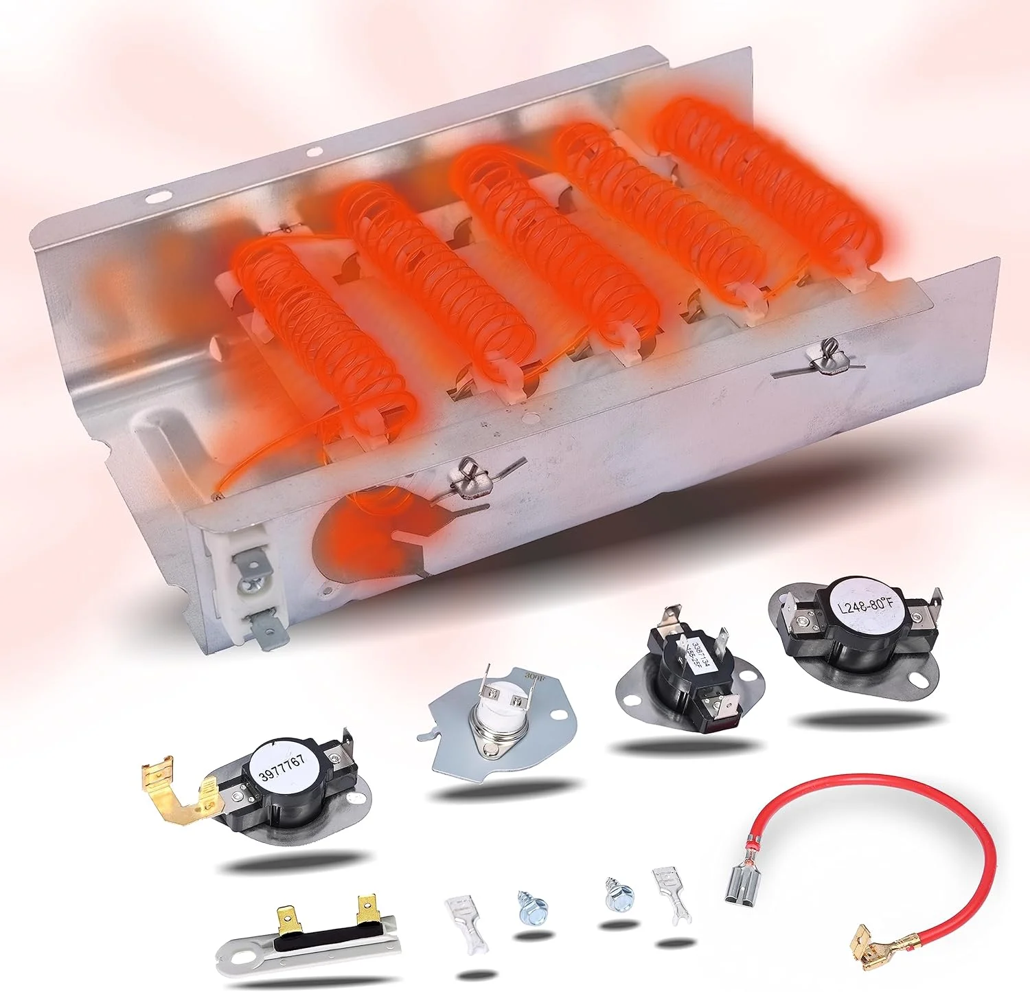 279838 Dryer Heating Element Replace 14210029 4531017 4617547 279837 With 3392519 Thermal Fuse 279816 Thermal Cut-Off Kit 3977767 3387134 Thermostat For Whirlpool, Kenmore, Roper, Amana, Kenmore