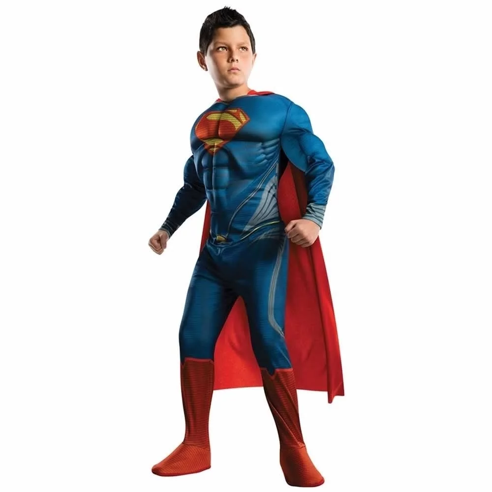 Rubie's Superman Of Steel Deluxe Muscle Chest Boy's Halloween Fancy-Dress Costume for Child, L