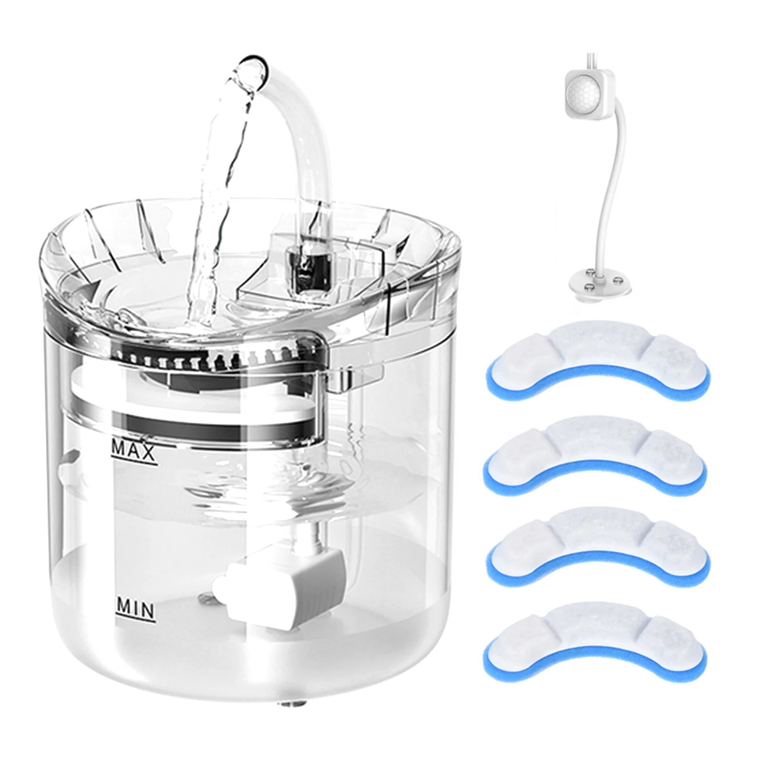 Htovila Cat Fountain, Dog Dispenser, 2L Super Quiet Automatic Pet Drinking Fountain 2 Modes for Cats, Dogs, Multiple Pets