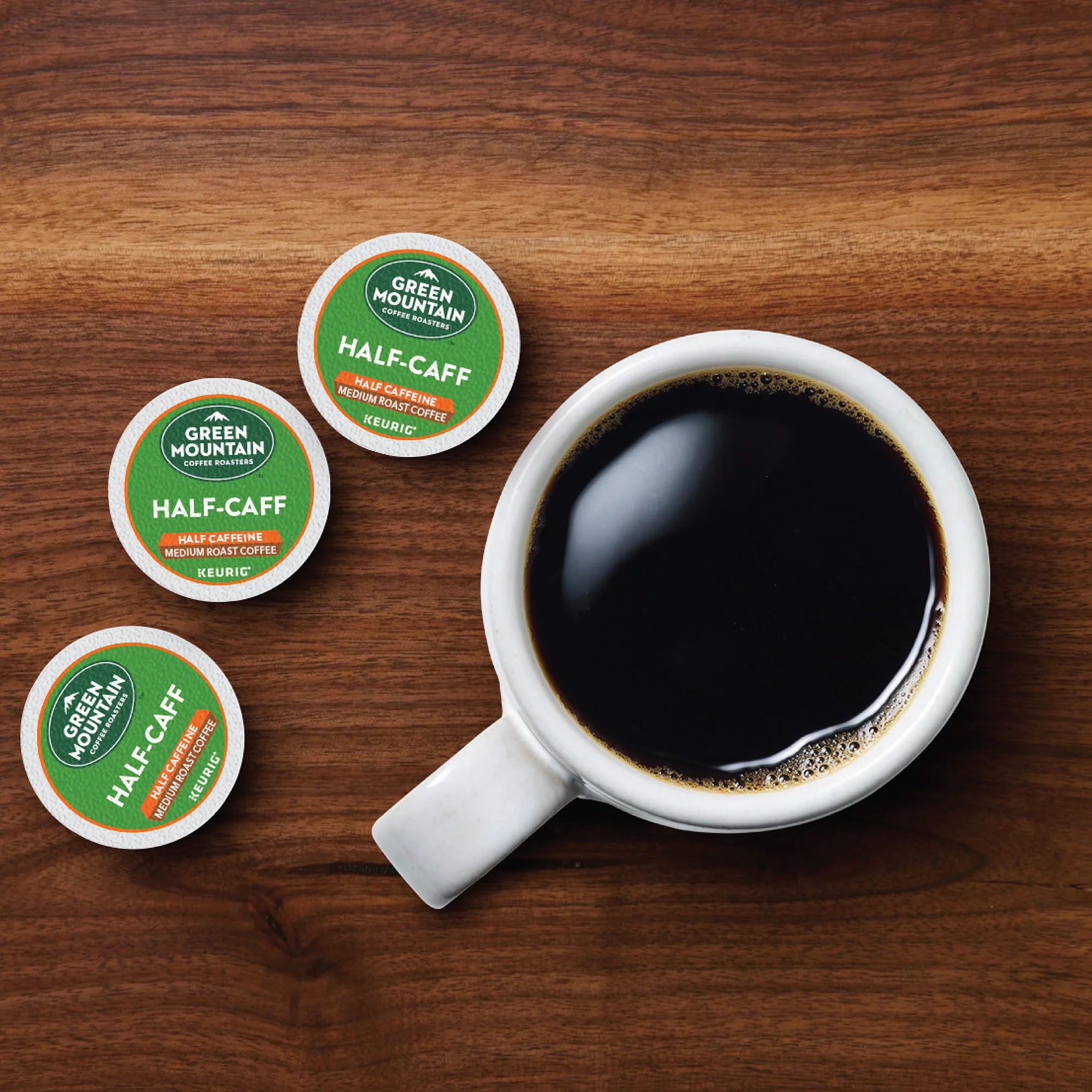 Green Mountain Coffee Half Caff Keurig Single-Serve K-Cup pods, Medium Roast Coffee, 48 Count