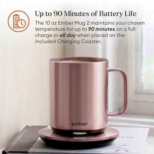 Ember Temperature Control Smart Mug 2, 14 Oz, App-Controlled Heated Coffee Mug with 80 Min Battery Life and Improved Design, Black