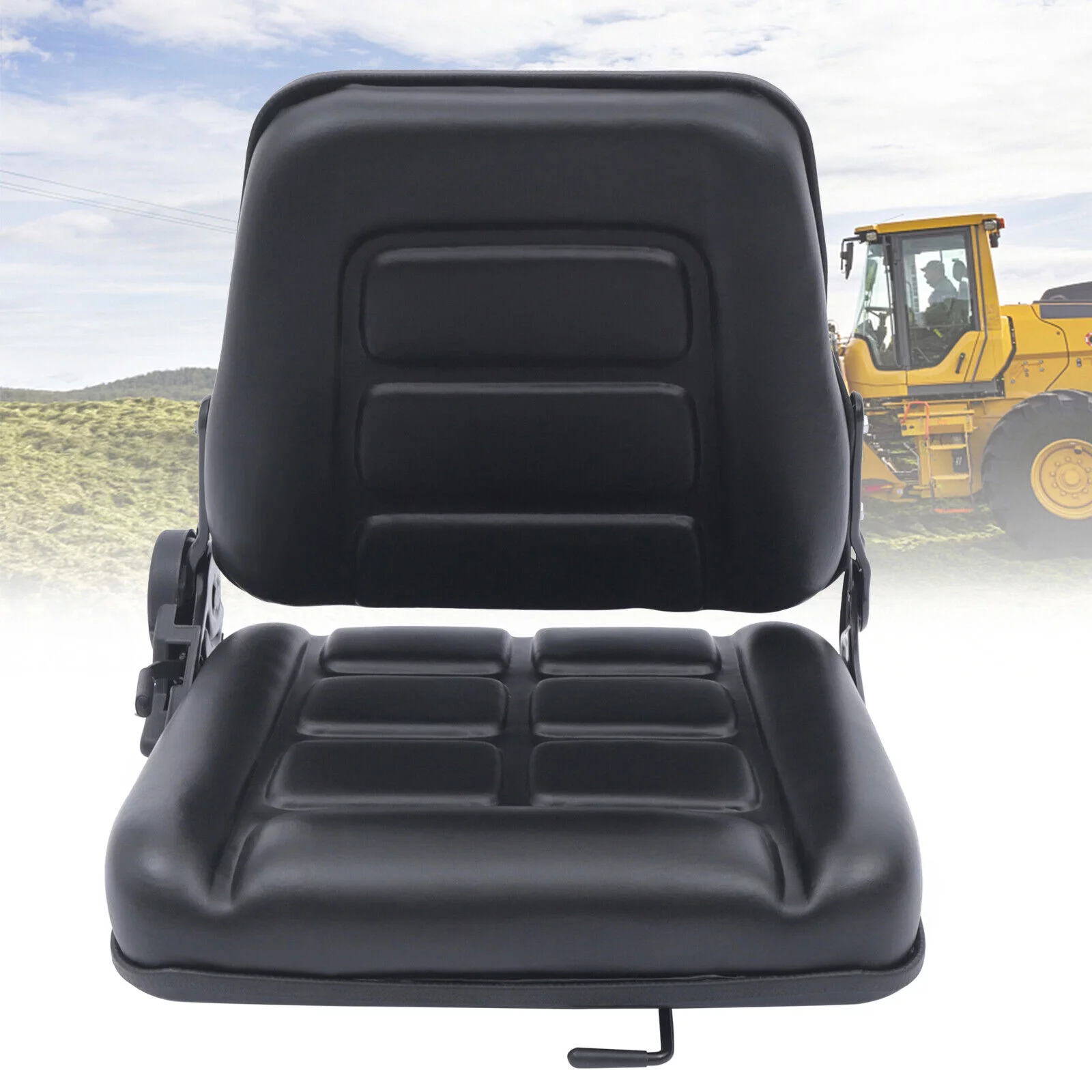 Miumaeov Universal Forklift Seat with Adjustable Back, Foamed Sponge Operator Position Switch, Movable Forklift Seat for Excavator Skid Loader Backhoe Dozer