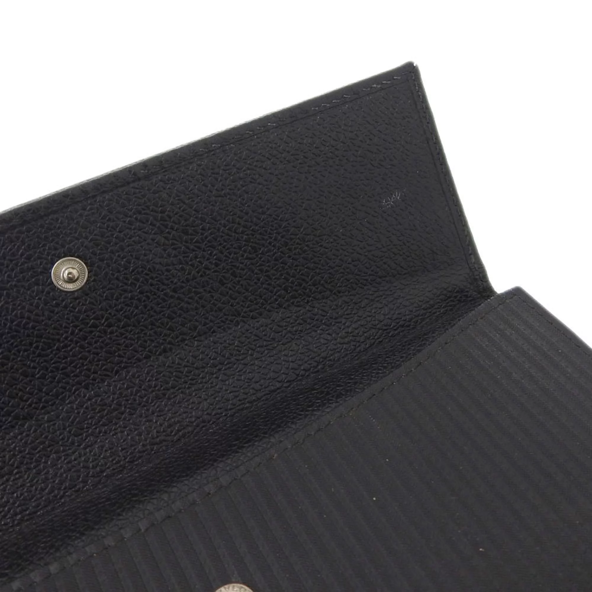 Pre-Owned Bvlgari BVLGARI Logo Millet Ligue Double Hook Long Wallet Leather Black 25556 (Good)