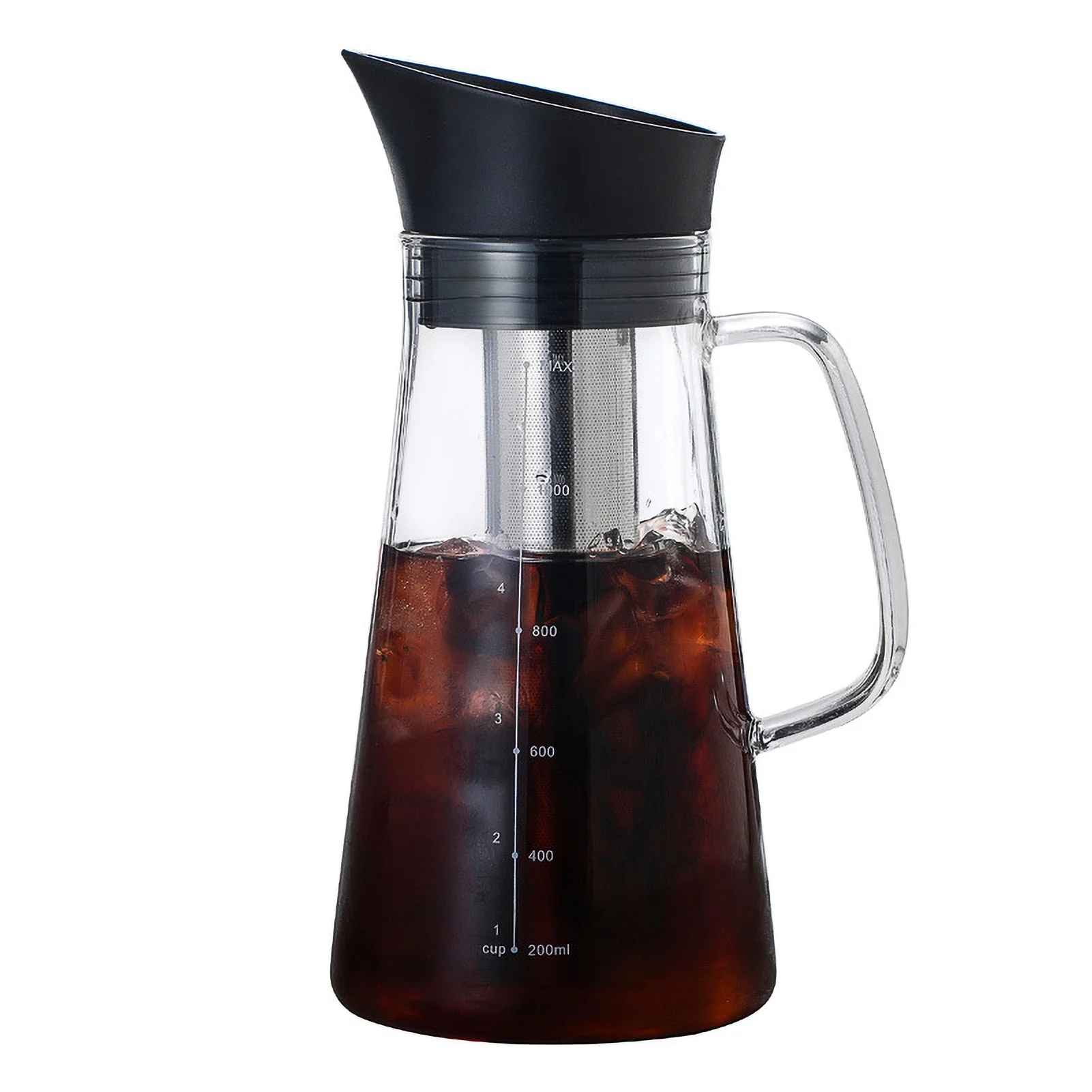 Cold Extraction Kettle Cold Brew Maker Cold Brew Coffee Kettle Iced Coffee Make Machine Glass Stainless Steel Airtight Cold Coffee Brew Maker Kettle