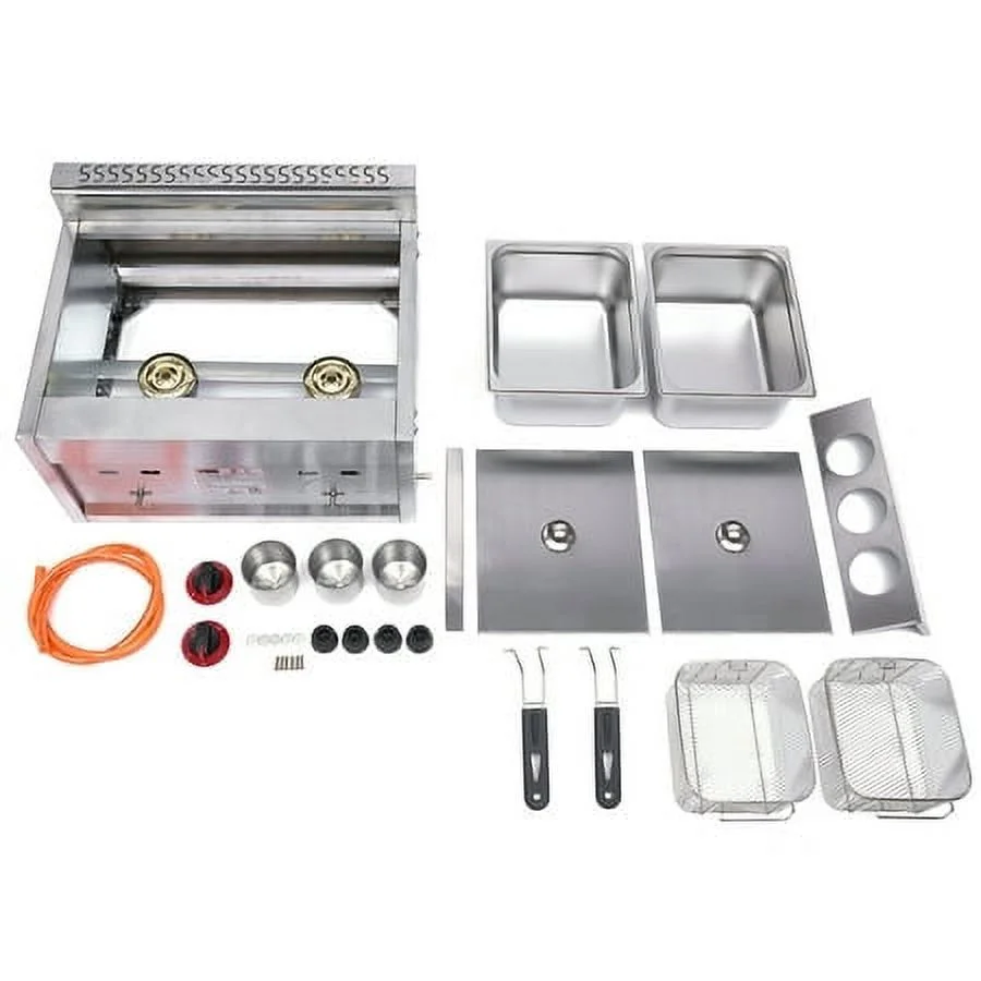 6L*2 Commercial Countertop Gas Deep Fryer Propane 2 Basket Stainless Newest Sale