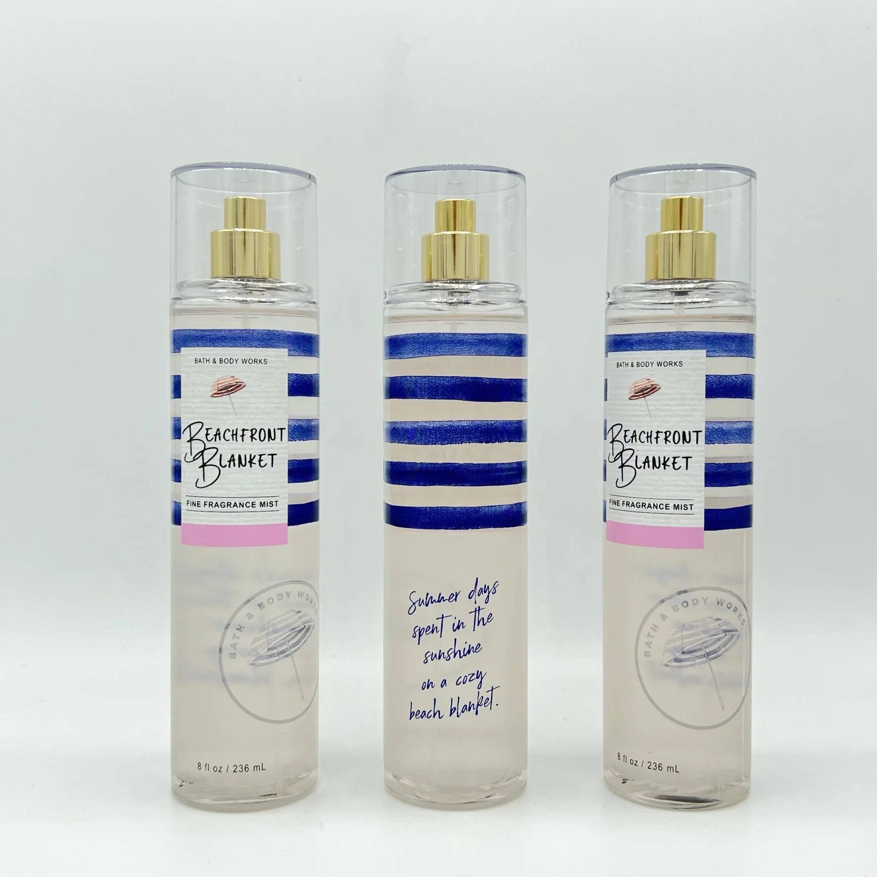 Bath & Body Works Beachfront Blanket 8oz Fine Fragrance Mist Spray 3-Pack