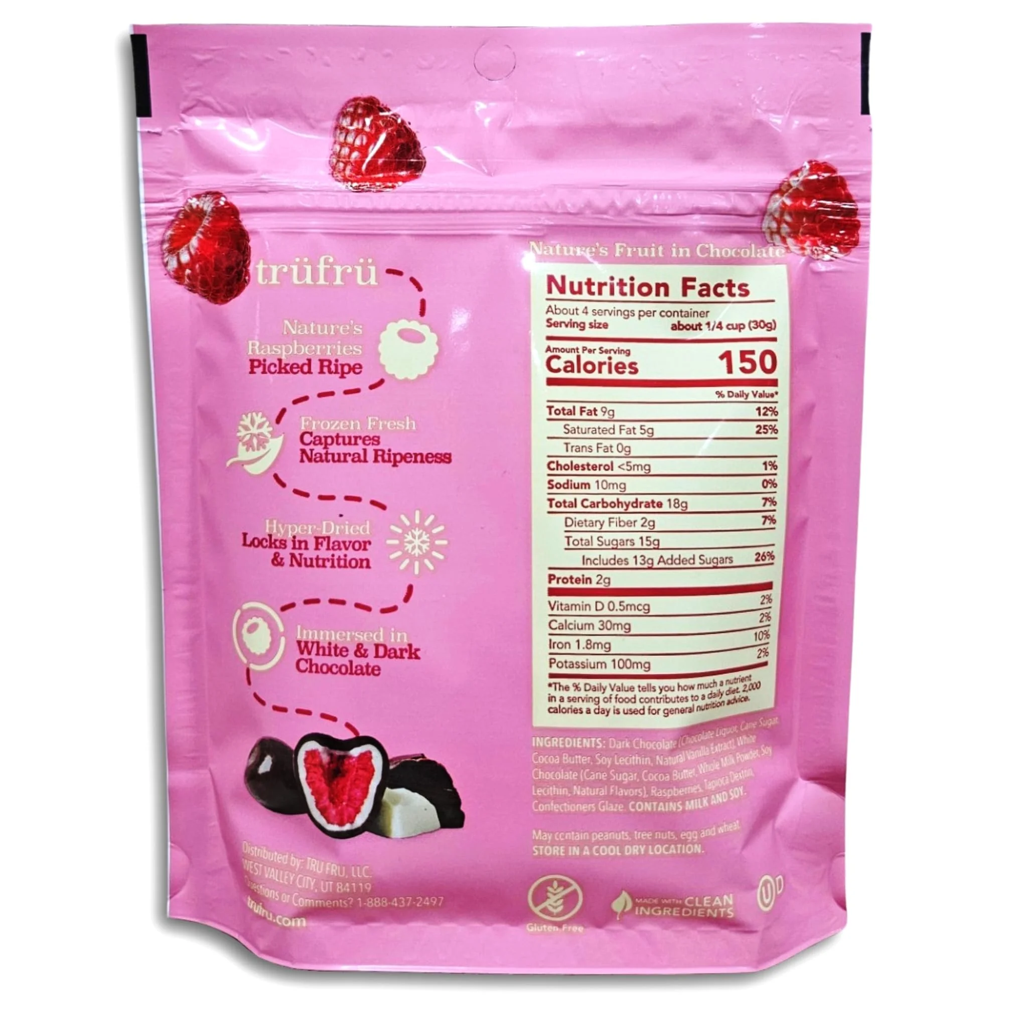 White & Dark Chocolate Covered Hyper-Dried Fresh Raspberries Value Pack | Bundled by Tribeca Curations | 4.2 Ounce | Pack of 6